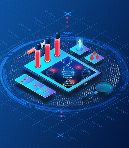 Next-generation Diagnostic Tools Concept - Liquid Biopsy - Minimally Invasive Diagnostic Tests that Detect Biomarkers from Blood Samples - 3D Illustration